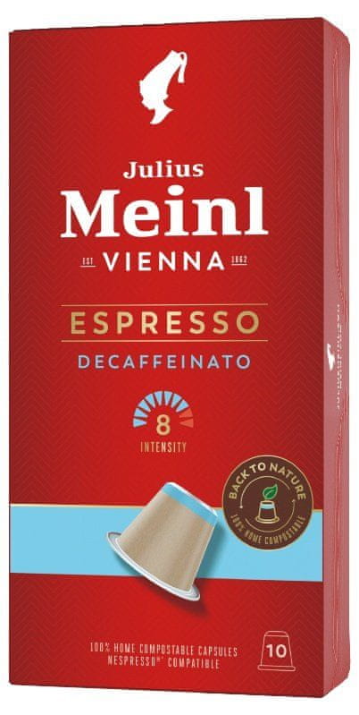 Julius Meinl BIO kompostovateľné kávové kapsule pre Nespresso Decaffeinato 10 ks